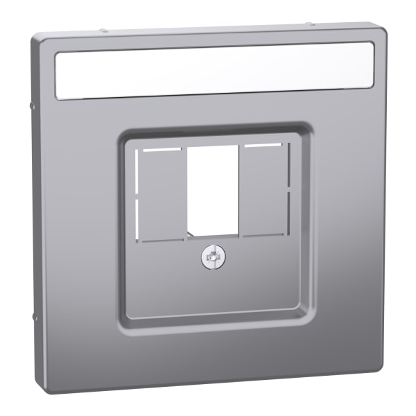 MERTEN - Zentralplatte mit rechteckigem Ausschnitt u. Schriftf., Edelstahl, System Design