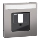 MERTEN - Zentralpl. m. rechteckigem Ausschnitt u. Schriftf., Nickelmetallic, Sys. Design