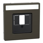 MERTEN - Zentralpl. m. rechteckigem Ausschnitt u. Schriftf., Moccametallic, System Design