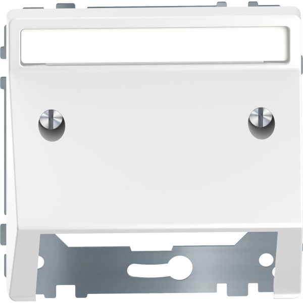 MERTEN - Schrägauslass mit Schriftfeld, Lotosweiß, System Design