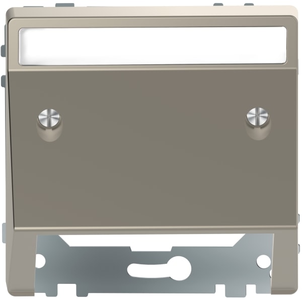 MERTEN - Schrägauslass mit Schriftfeld, Nickelmetallic, System Design