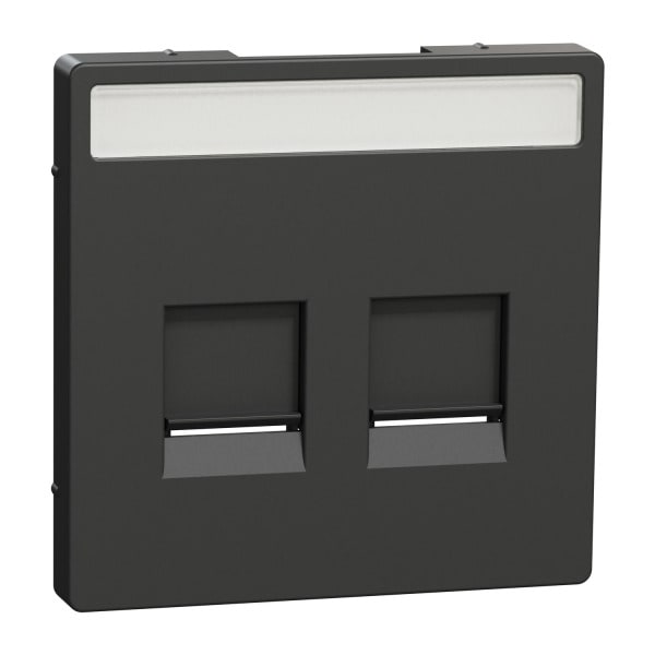 MERTEN - Zentralpl.f. Modular Jack 2f.m.Schriftf.u. Staubschutzsch.,Anthrazit,Sys. Design