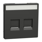 MERTEN - Zentralpl.f. Modular Jack 2f.m.Schriftf.u. Staubschutzsch.,Anthrazit,Sys. Design