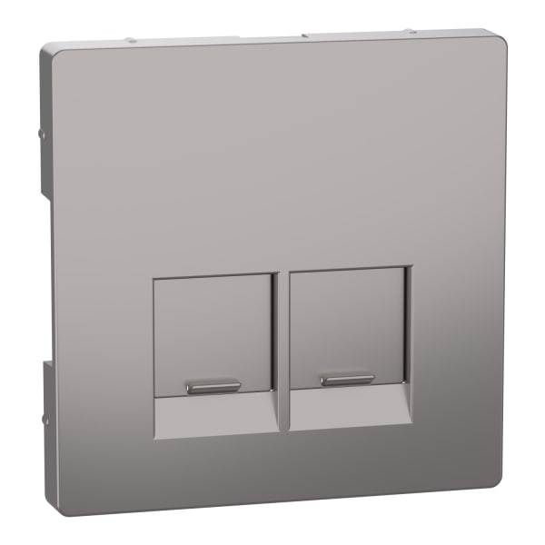 MERTEN - Zentralplatte für Actassi-Connector 2fach, Nickelmetallic, System Design