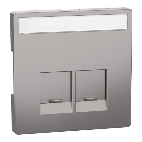 MERTEN - Zentralplatte für Actassi-Connector 2fach, Nickelmetallic, System Design