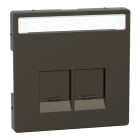 MERTEN - Zentralplatte für Actassi-Connector 2fach, Moccametallic, System Design