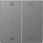 MERTEN - Wippen für Taster-Modul 2fach (Szene1/2, Auf/Ab), Edelstahl, System Design