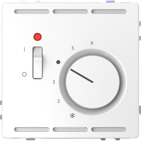 MERTEN - Raumtemperaturregler 230V mit Schalter und Zentralplatte, Lotosweiß