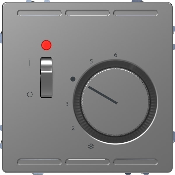 MERTEN - Raumtemperaturregler 24 V m. Schalter u. Zentralplatte, Edelstahl, System Design