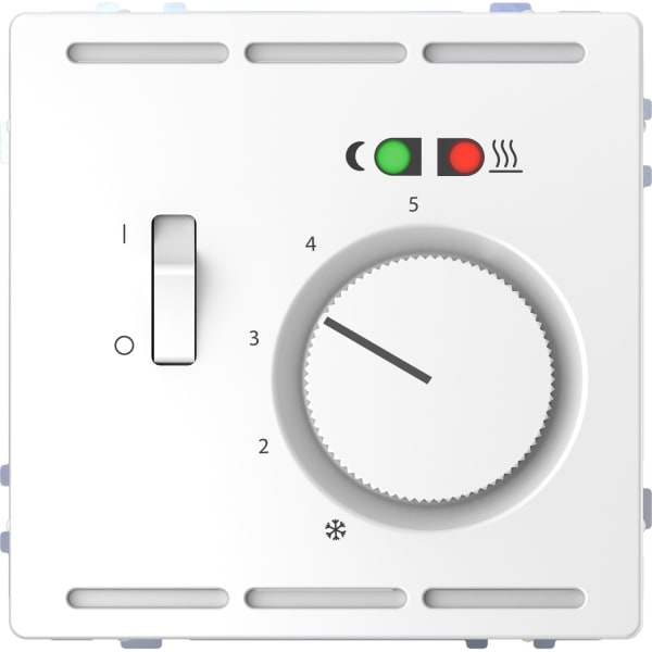 MERTEN - Fußbodentemperaturregler 230V mit Schalter und Zentralplatte, Lotosweiß