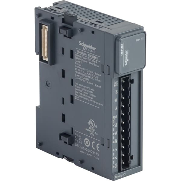 SCHNEIDER ELECTRIC - TM3 E/A-Modul analog, 2 E/1 Ausgang, Spannung/Strom/Temp, Auflösung 16 Bit, Schraub