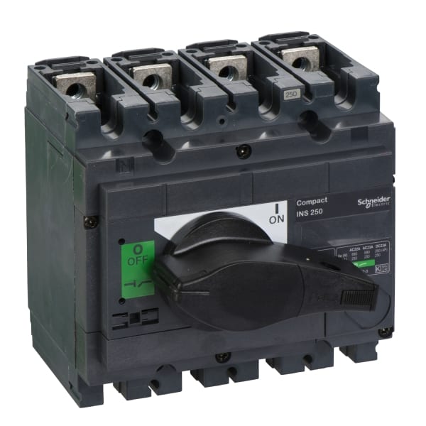 SCHNEIDER ELECTRIC - Lasttrennschalter ComPact INS250 4P 250A Festeinbau mit schwarzem Drehantrieb