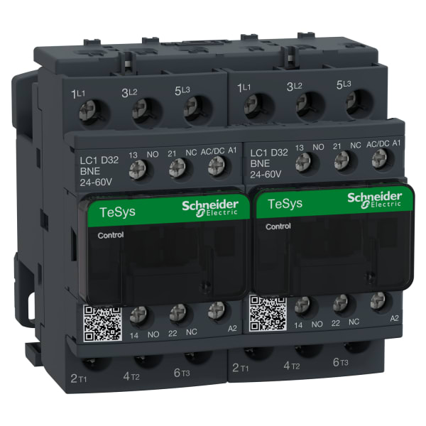 SCHNEIDER ELECTRIC - Wendeschützkombination, 3p+1S+1Ö, 15kW/400V/AC3, 32A, Spule 24 - 60V AC/DC