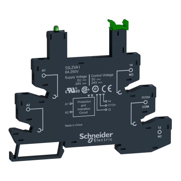 SCHNEIDER ELECTRIC - Sockel für Halbleiterrelais SSL, Steuerspannung: 5/24 VDC, Kastenklemme