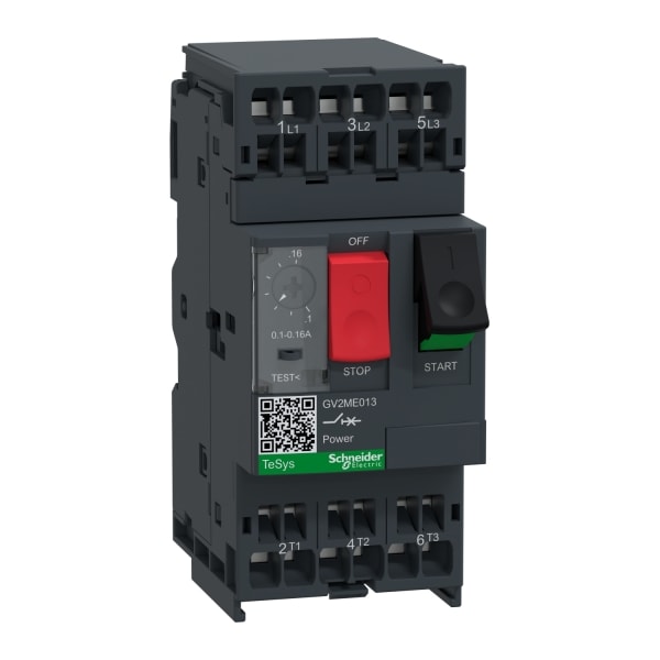 SCHNEIDER ELECTRIC - Motorschutzschalter, 3p, 0,1-0,16A, Tasterbetätigung, Federzuganschluss