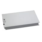 SAREL - Einfache, metallische Frontplatte, 28 Module, RAL7035, H150xB600mm
