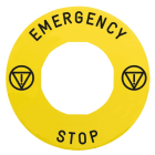 SCHNEIDER ELECTRIC - Schild Ø60 für Not-Halt/Not-Aus-Taster, EMERGENCY STOP/Logo ISO13850
