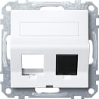 MERTEN - Schrägauslass 2f. m. Tragring u. Schriftf. f. Modular Jack, aktivws.glänz.,Sys.M