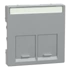 MERTEN - Zentralplatte für Actassi-Connector 2fach, aluminium, System M
