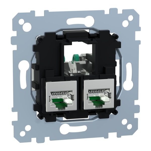 MERTEN - Tragplatte 2fach mit Anschlußmodul Actassi RJ45 Cat6A STP