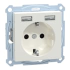 MERTEN - Schuko Steckdose mit USB Ladegerät TPb Polarweiß System M