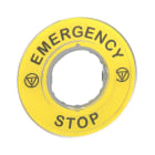 SCHNEIDER ELECTRIC - Schild Ø60 für Not-Halt-Taster, EMERGENCY STOP/Logo ISO13850