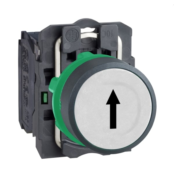 SCHNEIDER ELECTRIC - Drucktaster, Harmony XB5, Kunststoff, weiß, Pfeil oben, 22mm, tastend, 1S