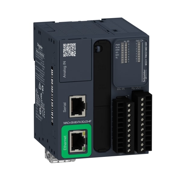 SCHNEIDER ELECTRIC - SPS-Steuerung, Modicon M221, 16 E/A, Ethernet, Modbus, 24VDC, Relais