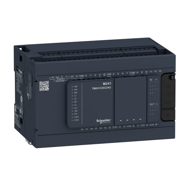 SCHNEIDER ELECTRIC - SPS-Steuerung, Modicon M241, 24 E/A, 2x Modbus, 100-240VAC, Relaisausgänge