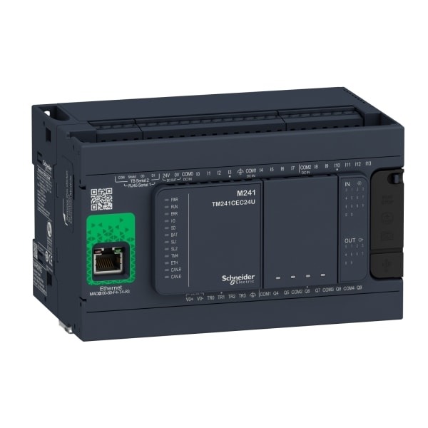 SCHNEIDER ELECTRIC - SPS-Steuerung, Modicon M241, 24 E/A, Ethernet, 2x Modbus, 100-240VAC, RelaisA