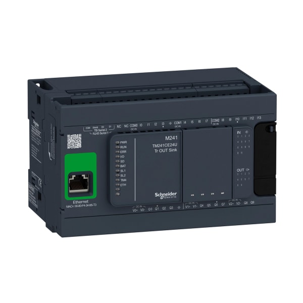 SCHNEIDER ELECTRIC - SPS-Steuerung, Modicon M241, 24 E/A, Ethernet, 2x Modbus, 24VDC, Sink Transistor