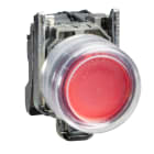SCHNEIDER ELECTRIC - Drucktaster, Harmony XB4, Metall, 22mm, rot, vorstehend, unbeschriftet, tastend, mit Schutzkappe, 1Ö