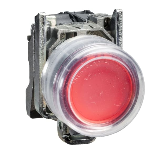 SCHNEIDER ELECTRIC - Leuchtdrucktaster, Harmony XB4, Metall, 22mm, rot, unbeschriftet, tastend, mit Schutzkappe, 1Ö, 120V AC, ATEX