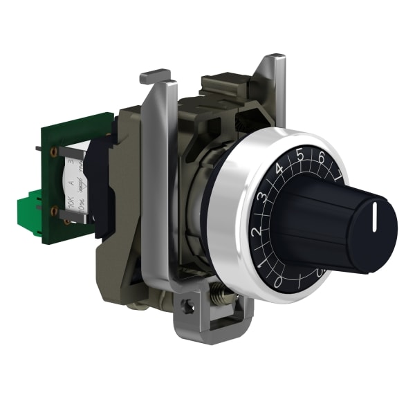 SCHNEIDER ELECTRIC - Potentiometer Komplettgerät, XB4, Metall, 22mm, schwarz, Widerstand 10K Ohm