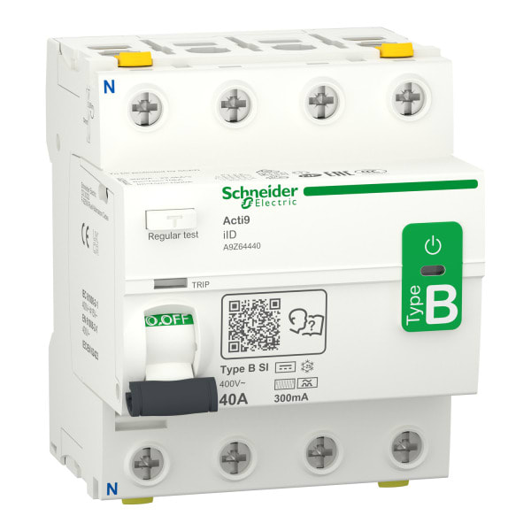 SCHNEIDER ELECTRIC - Fehlerstrom-Schutzschalter Allstromsensitiv iID, 4P, 40A, Typ B-SI, 300mA