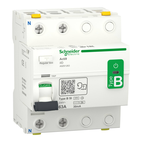 SCHNEIDER ELECTRIC - Fehlerstrom-Schutzschalter Allstromsensitiv iID, 2P, 63A, Typ B-SI, 30mA