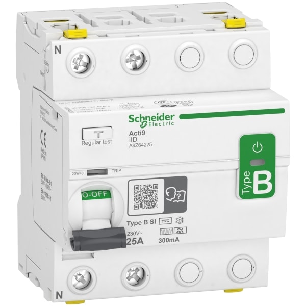 SCHNEIDER ELECTRIC - Fehlerstrom-Schutzschalter Allstromsensitiv iID, 2P, 25A, Typ B-SI, 300mA
