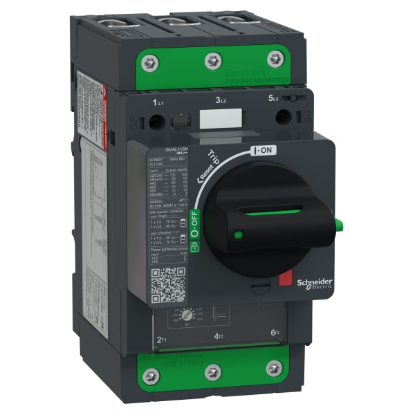 SCHNEIDER ELECTRIC - Motorschutzschalter mag. - TeSys GV4 - 115A 3P 50kA - EvLink - Drehantrieb