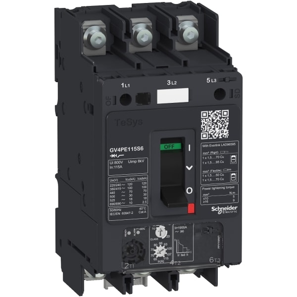 SCHNEIDER ELECTRIC - Motorschutzschalter TeSys GV4 - 115A 3P 100kA - Kipphebel