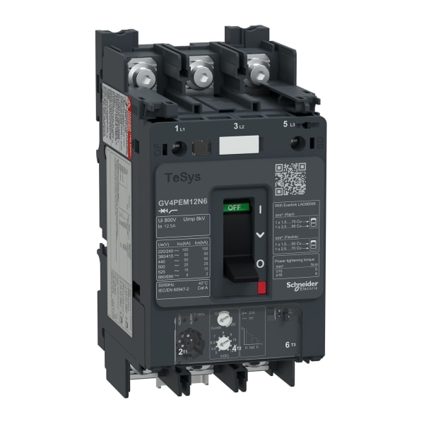 SCHNEIDER ELECTRIC - Motorschutzschalter NFC Multi. TeSys GV4 - 12,5A 3P 50kA - Kipphebel