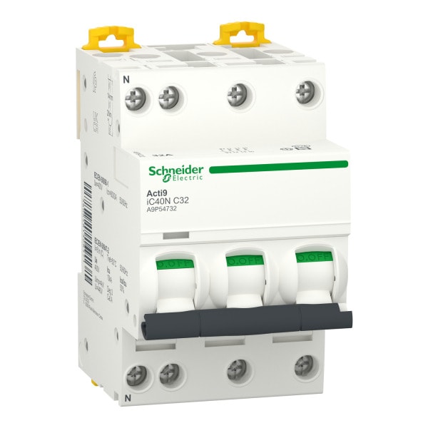 SCHNEIDER ELECTRIC - Acti9 iC40N - Leitungsschutzschalter - 3P+N - 32A - C Kurve - 6kA/10kA