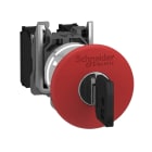 SCHNEIDER ELECTRIC - Not-Aus/Not-Halt-Schalter, XB4, Metall, 22mm, rot, Pilz 40mm, Schlüssele., 1S+1Ö