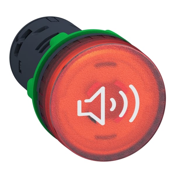 SCHNEIDER ELECTRIC - Buzzer, Summer, Harmony XB5, Kunststoff, beleuchtet, rot, 22mm, 90dB, 24V ACDC