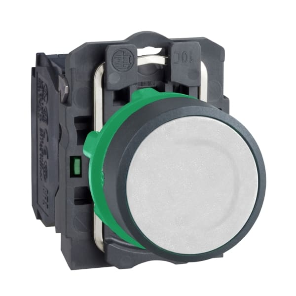 SCHNEIDER ELECTRIC - Drucktaster, Harmony XB5, Kunststoff, weiß, unbeschriftet, 22mm, tastend, 1S