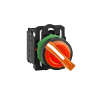 SCHNEIDER ELECTRIC - Leuchtwahlschalter, XB5, Kunststoff, orange, 22mm, LED, 2 Stell., 1S+1Ö, 24VACDC