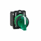 SCHNEIDER ELECTRIC - Leuchtwahlschalter, XB5, Kunststoff, grün, 22mm, LED, 3 Stell., 1S+1Ö, 230-240VAC