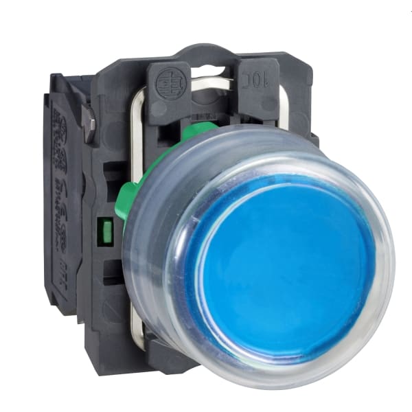 SCHNEIDER ELECTRIC - Drucktaster, XB5, Kunststoff, vorst., blau, Schutzkappe, 22mm, tastend, 1S