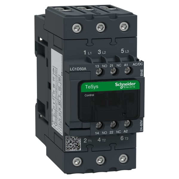 SCHNEIDER ELECTRIC - Leistungsschütz, 3p+1S+1Ö, 30kW/400V/AC3, 50A, Spule 24 - 60V AC/DC