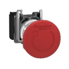 SCHNEIDER ELECTRIC - Not-Aus/Not-Halt-Schalter, XB4, Metall, 22mm, rot, Pilz 40mm, Drehentrieg., 1Ö