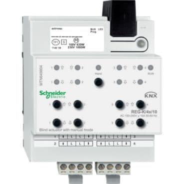 MERTEN - Jalousieaktor REG-K/4x/10 mit Handbetätigung, lichtgrau